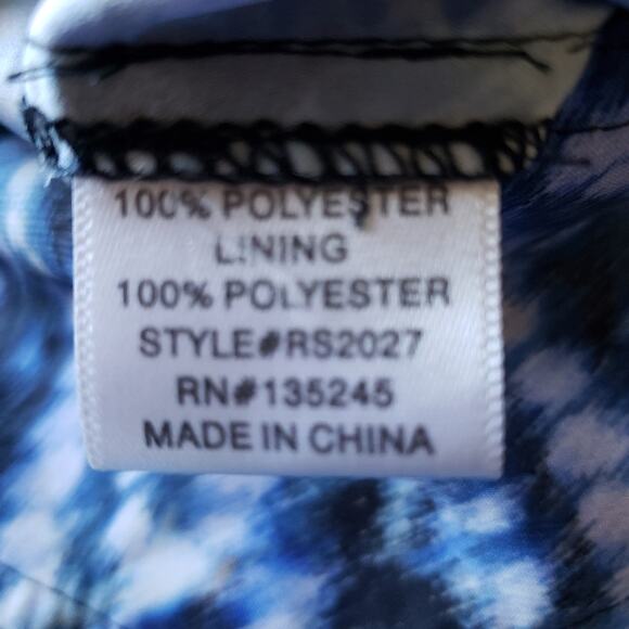 Rieley Pants High Rise Ankle Length Silky Tapered Blue and Black Pocket Medium - Picture 9 of 11